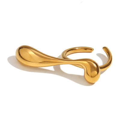 Fashion Niche Circle Geometric Stainless Steel 18K Gold Plated Rings