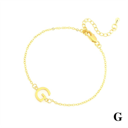 Minimalist Letter Copper Plating 18k Gold Plated Bracelets