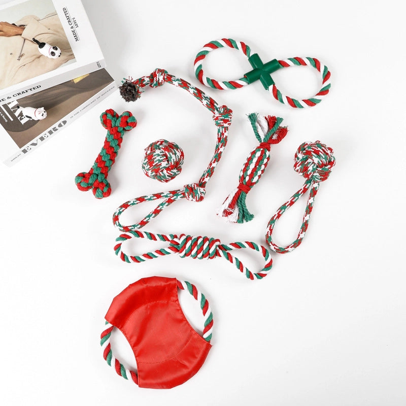 Cute Cotton Rope Christmas Infinite Twist Pet Toys