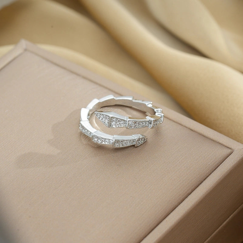 Copper 18K Gold Plated Minimalist Shiny Plating Snake Rings