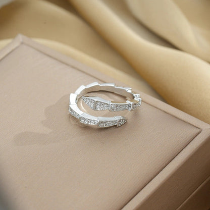 Copper 18K Gold Plated Minimalist Shiny Plating Snake Rings