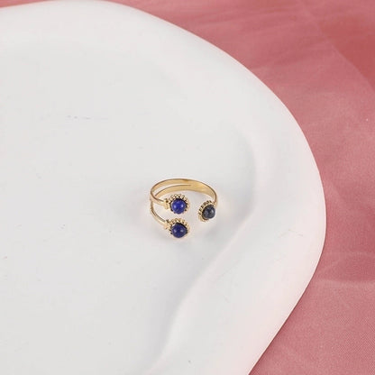 Classic Style Flower 304 Stainless Steel Rhinestones Inlay Open Rings