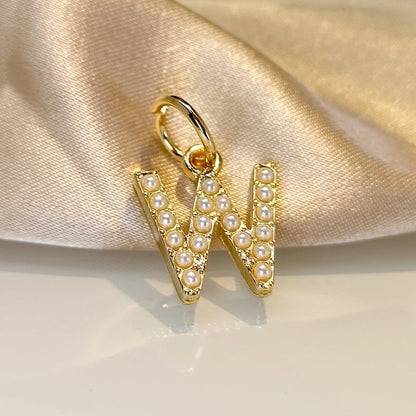 Fashion Letter Imitation Pearl Freshwater Pearl Copper Necklace