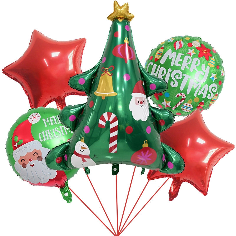Christmas Casual Cute Minimalist Santa Claus Letter Aluminum Film Christmas Balloons Balloons