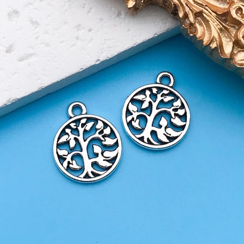 1 Piece Alloy Heart Shape Life Tree Bow Knot Jewelry Accessories Pendant