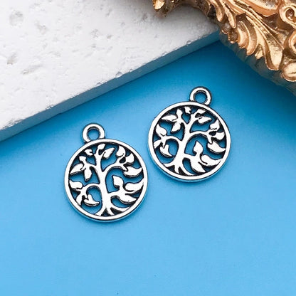 1 Piece Alloy Heart Shape Life Tree Bow Knot Jewelry Accessories Pendant