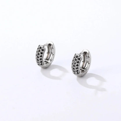 1 Pair Casual Modern Style Round Inlay Copper Zircon K Gold Plated Rhodium Plated Earrings