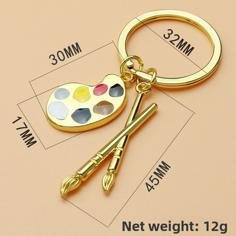 Artistic Oil Painting Metal Unisex Bag Pendant Keychain