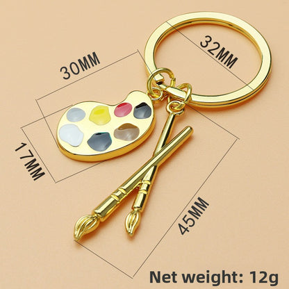 Artistic Oil Painting Metal Unisex Bag Pendant Keychain