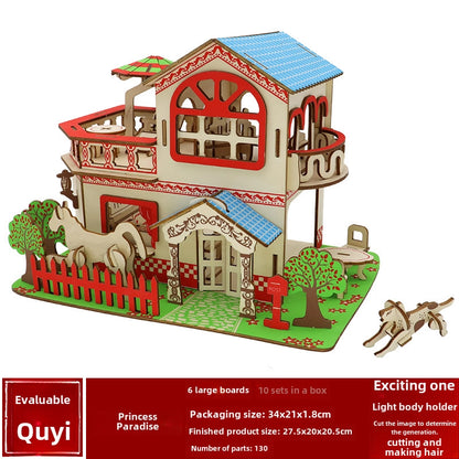 Stall Supply Children's Wooden 3D Puzzle Adult Puzzle Christmas Building Handmade Educational Model Toy