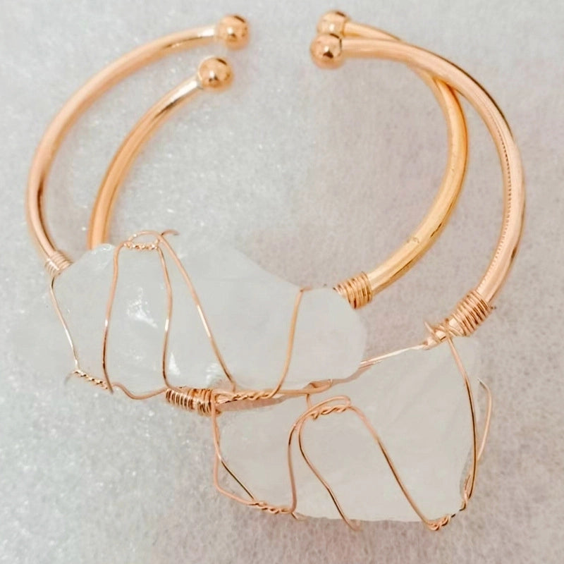 10 Pieces Ethnic Style Geometric Crystal Handmade Bangle