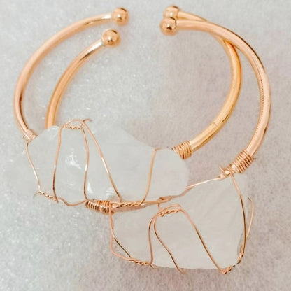 10 Pieces Ethnic Style Geometric Crystal Handmade Bangle