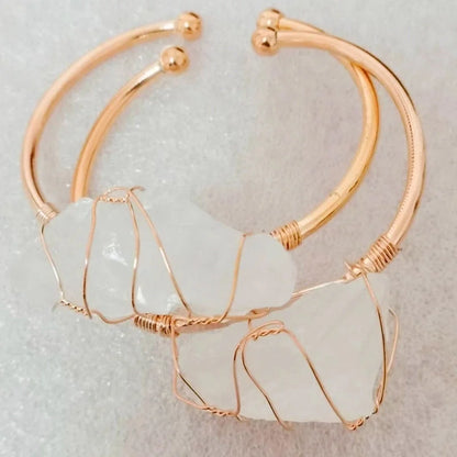 10 Pieces Ethnic Style Geometric Crystal Handmade Bangle