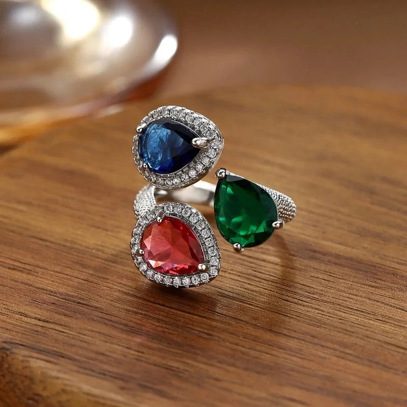 Copper Geometric Open Rings