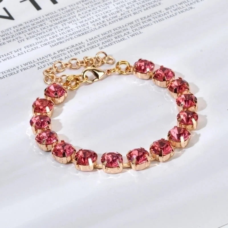 Elegant Luxurious Lady Geometric Copper Inlay Zircon Bracelets