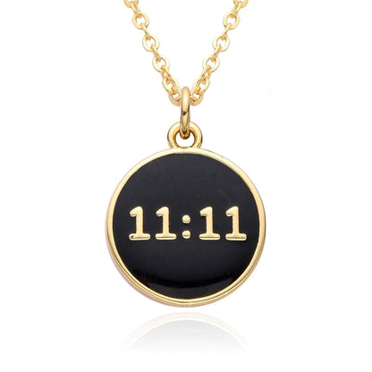 2 Pieces Copper Enamel Geometric Number Pendant Necklace