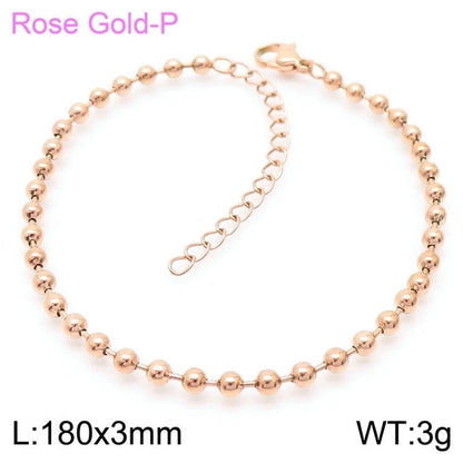Minimalist Round Stainless Steel 18K Gold Plated Bracelets In Bulk