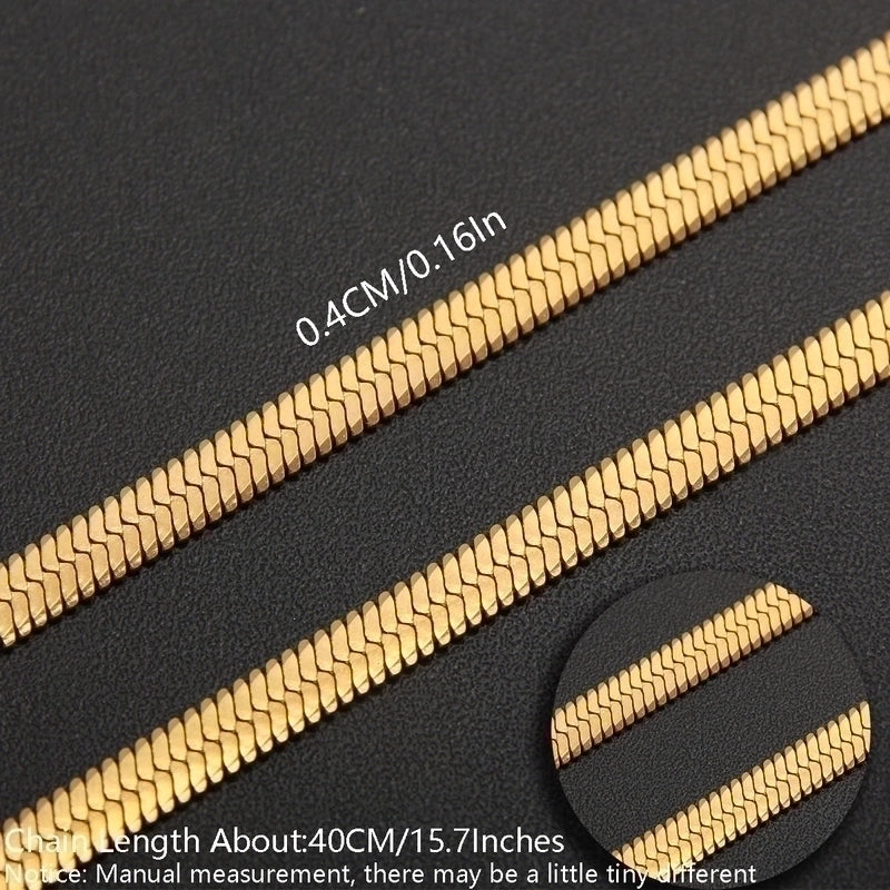Minimalist Solid Color 304 Stainless Steel White Gold Plated Gold Plated Chain Necklace