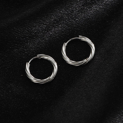 1 Pair Minimalist Geometric Titanium Steel Earrings