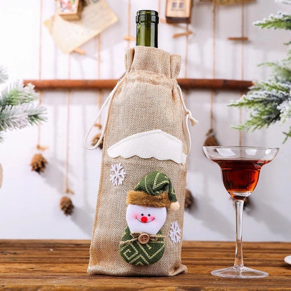 Christmas Decorations Christmas Bottle Set Wine Champagne Bottle Bag Dining Table Dress Up