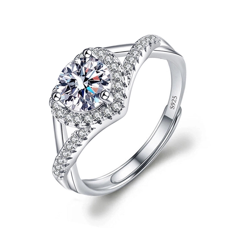 Copper Minimalist Classic Style Inlay Solid Color Zircon Rings