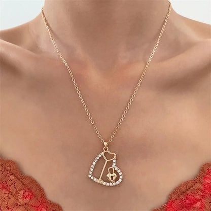 Casual Minimalist Cross Infinity Heart Shape Titanium Steel Copper Plating Hollow Out Inlay Crystal Rhinestones Zircon 18k Gold Plated Gold Plated Silver Plated Pendant Necklace