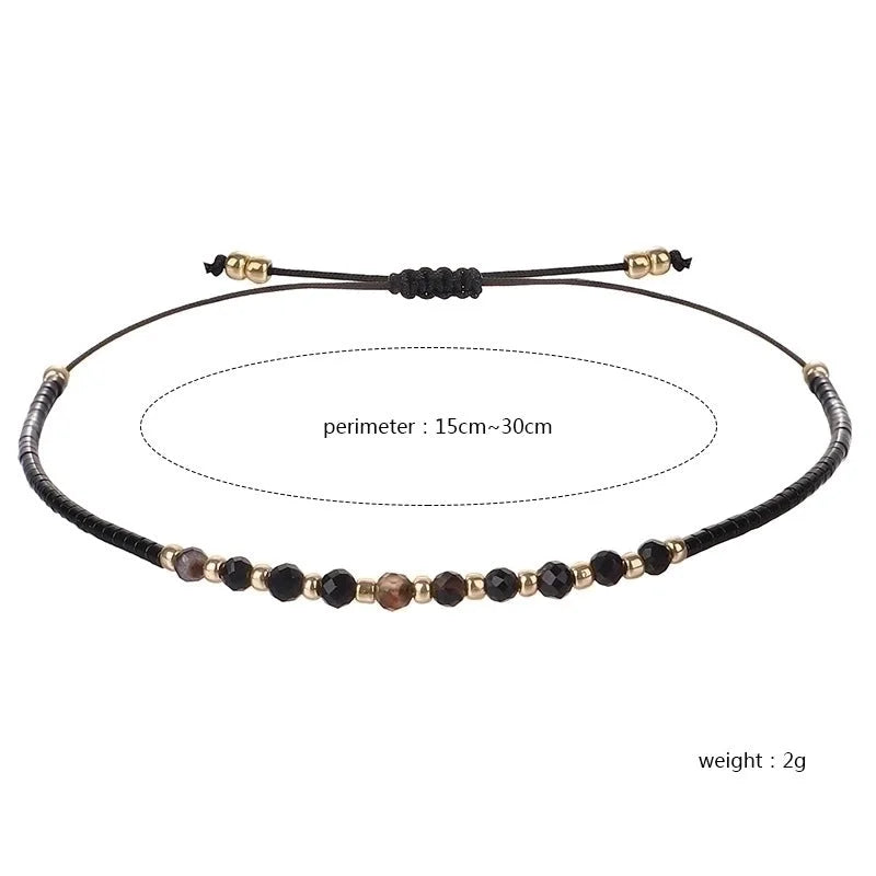 3 Pieces Minimalist Round Bead, Stone Beaded Bracelets