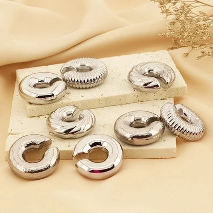 1 Pair Vintage Style U Shape Geometric Plating Titanium Steel 18K Gold Plated Ear Cuffs