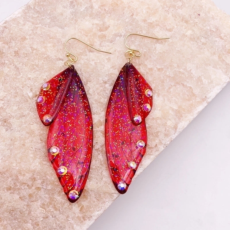 1 Pair Minimalist Wings Copper Epoxy Women's Drop Earrings