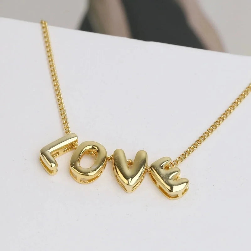 Brass Minimalist Plating Letter Pendant Necklace