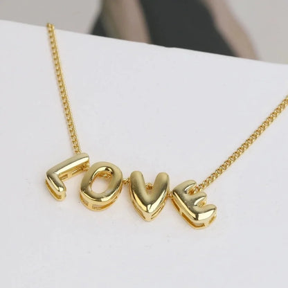 Brass Minimalist Plating Letter Pendant Necklace