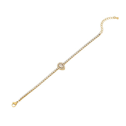 Women Fashion Heart Droplet Stainless Steel Electroplating Bracelets