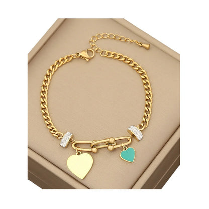 Women Fashion Flower Heart Stainless Steel Electroplating Bracelets