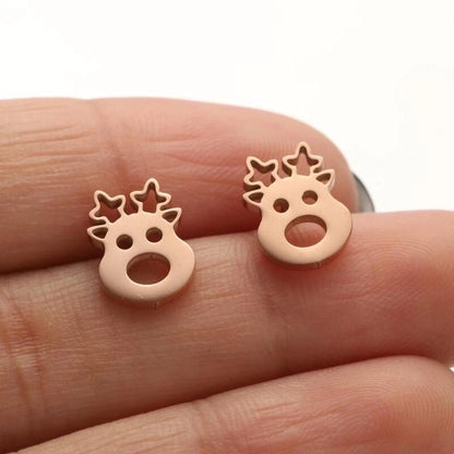 1 Pair Casual Cute Animal Plating Hollow Out 304 Stainless Steel 18K Gold Plated Ear Studs
