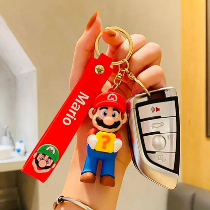 20 Pieces Cartoon Mario Keychain Trendy Car Pendant Couple Bag Charm Holiday Gift Pair