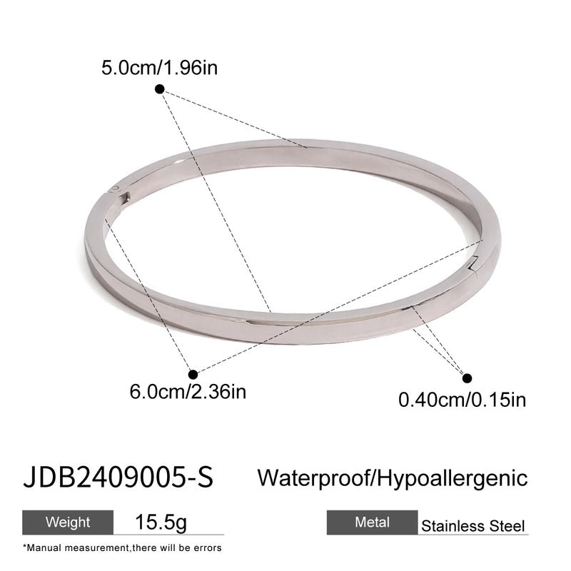 Classic Style Solid Color 304 Stainless Steel Bangle In Bulk Stainless Steel Bracelets