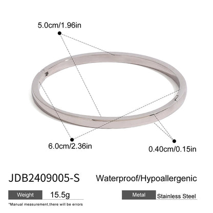 Classic Style Solid Color 304 Stainless Steel Bangle In Bulk Stainless Steel Bracelets