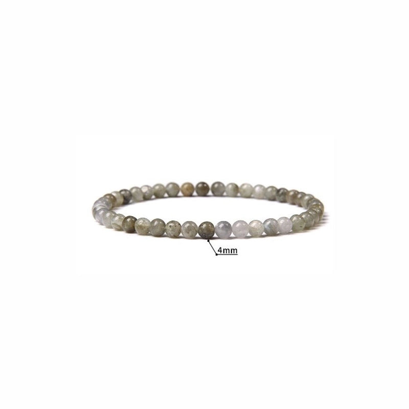 1 Piece Minimalist Round Natural Stone Beaded Bracelets