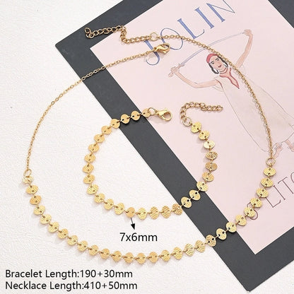 Casual Modern Style Minimalist Round Oval Simple 304 Stainless Steel 18K Gold Plated Handmade Polishing Plating Jewelry Set