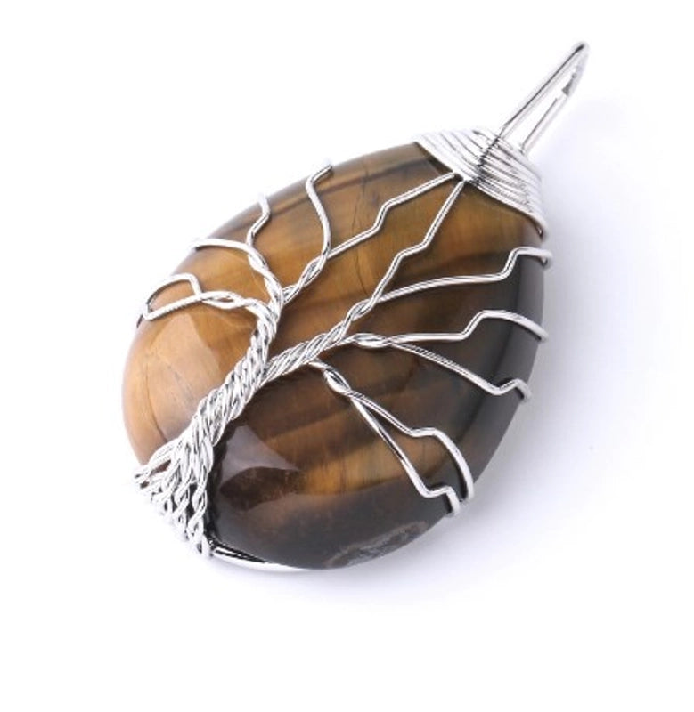 Ig Style Minimalist Tree Water Droplets Natural Stone Crystal Opal Women's Pendant Necklace Necklace Pendant