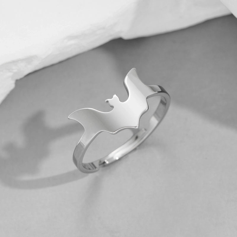 Funny Sweet Pastoral Star Bat Butterfly 201 Stainless Steel 18K Gold Plated Polishing Open Rings
