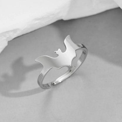 Funny Sweet Pastoral Star Bat Butterfly 201 Stainless Steel 18K Gold Plated Polishing Open Rings