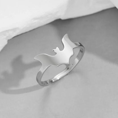 Funny Sweet Pastoral Star Bat Butterfly 201 Stainless Steel 18K Gold Plated Polishing Open Rings