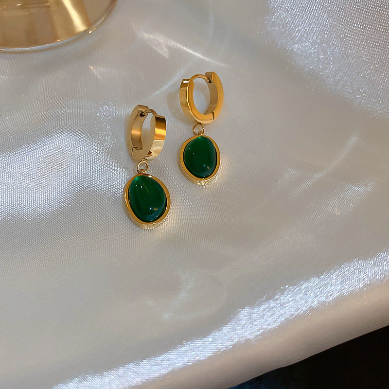 Luxurious Heart Alloy Oil Dripping Earrings