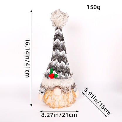 Christmas Decoration Christmas Sequin Lighted Rudolph Doll Christmas Glowing Faceless Gnome Doll Ornament