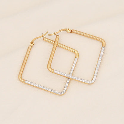 Fashion Heart Geometric Droplet Stainless Steel Electroplating Earrings