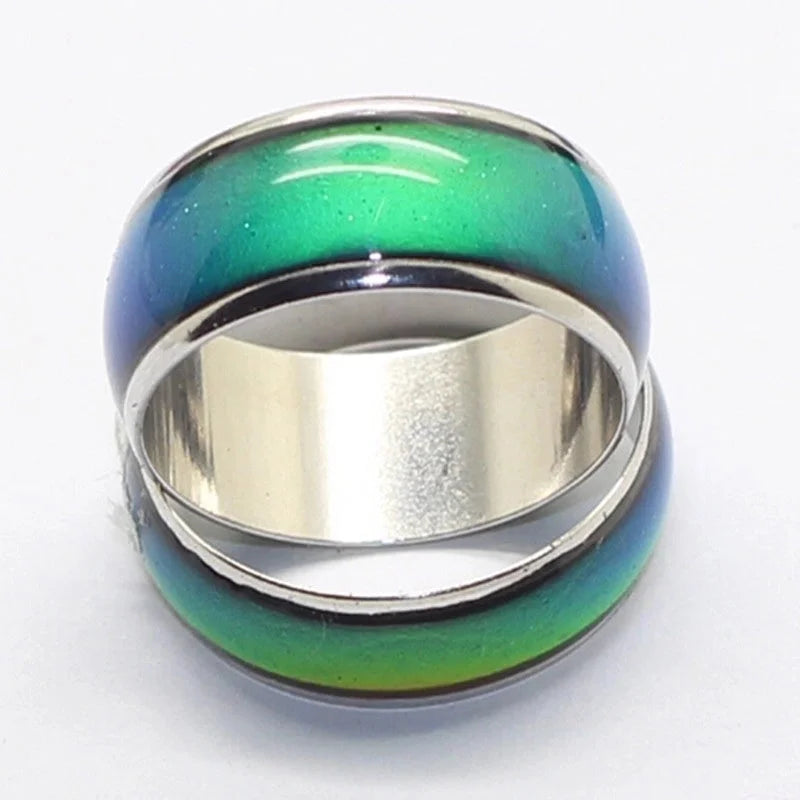 Brass White-Plated K Casual Hip-Hop Cool Style Enamel Circle Rings