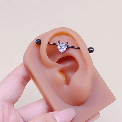 1 Piece Novelty Fruit Snowflake Plating Inlay Stainless Steel Alloy Steel Zircon White Gold Plated Silver Plated Cartilage Earrings