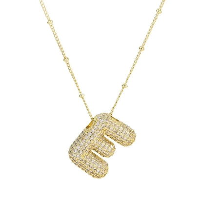 Casual Minimalist Letter Brass Plating Zircon Pendant Necklace 1 Piece