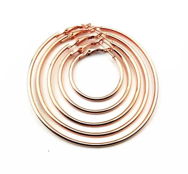 1 Pair Minimalist Solid Color Stainless Steel Hoop Earrings